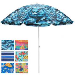 Зонт пляжный Stenson «Designs» 180 см серебро 6 видов MH-0037-MIX