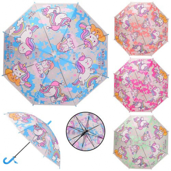 Зонт детский 4 цвета со свистком длина трости 66 см диаметр в раскрытом виде 85 см UM5215 - фото 1