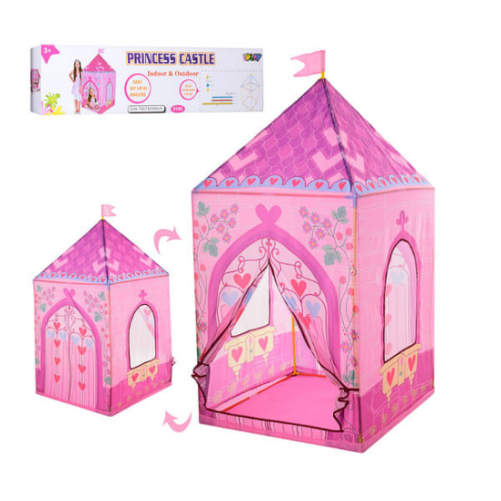 Детская палатка для девочки «Замок» 2 окна с сеткой M 5780 - фото 1