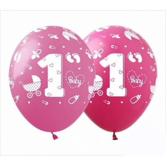 Воздушные шарики 12 «1 годик» 30 см SDR-58 - фото 1