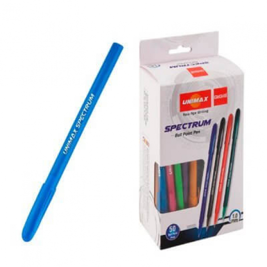 Ручка шариковая Spectrum 1 мм синяя Unimax UX-135-02 - фото 1