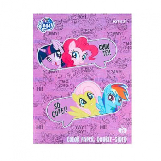 Бумага цветная двухсторонняя А4 Little Pony 15 листов Kite HK21-250 - фото 1