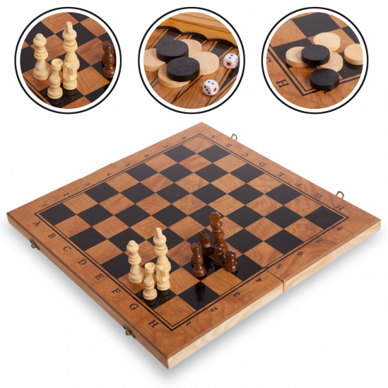 Игровой набор 3 в 1 шахматы шашки и нарды S3029 - фото 2
