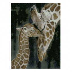 Алмазная картина Стратег «Жираф с детенышем» размер 30-40 см HX204