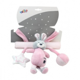 Мягкая подвеска с погремушкой и звоночком Tulilo «Кролик» розовая 1150071