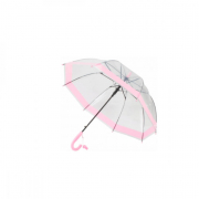 Зонт детский трость автоматический Little Girl прозрачный розовый E98430