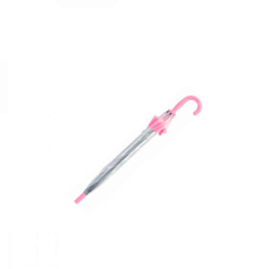 Зонт детский трость автоматический Little Girl прозрачный розовый E98430 - фото 2