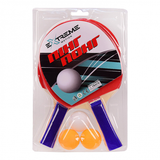 Набор для настольного тенниса Extreme Motion 2 ракетки 3 мячика TT2135 - фото 1