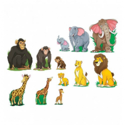 Вкладыши больше-меньше «Семья - дикие животные - Африка» ТМ Ань-Янь Украина ПСФ022