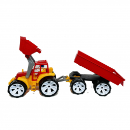 Игрушка трактор с ковшом и прицепом Бамсик 00710 цветной
