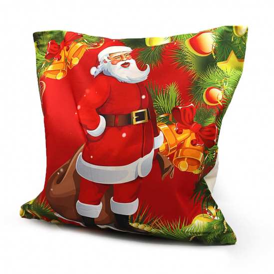 Новогодняя наволочка для подушки «Санта Клаус» 45-45 см 6220-55N - фото 1