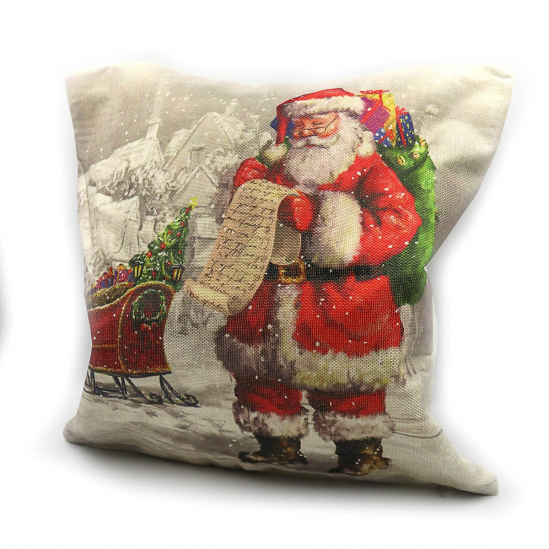 Новогодняя наволочка для подушки «Дед Мороз» 45-45 см 6220-31N - фото 1