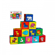 Набор мягких кубиков для малышей «Веселые кубики» размер кубика 8-8-8 см Масик MC090601-13