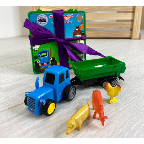 Игровой набор Синий Трактор с прицепом и животным, в подарочном боксе BL5011 - фото 2