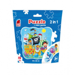 Пазлы в мешочке Puzzle in stand-up pouch «2 in 1 Pirates» 19-19 см Украина ТМ Влади Тойс RK1140-04