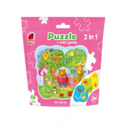 Пазлы в мешочке Puzzle in stand-up pouch «2 in 1 Magic forest» 19-19 см Украина ТМ Влади Тойс RK1140-01