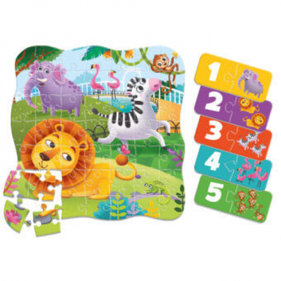 Пазлы в мешочке Puzzle in stand-up pouch «2 in 1 Zoo» 19-19 см Украина ТМ Влади Тойс RK1140-06 - фото 3