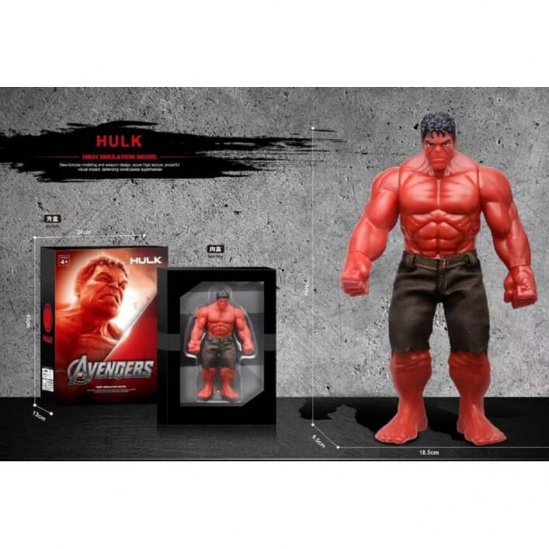 Герои Avengers «HULK» (красный) с подвижными суставами (в разобранном виде) 9898-10 - фото 1