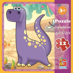 Пазлы G-Toys Динозавры 12 элементов LD02