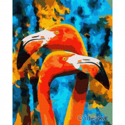 Картина по номерам Идейка Оранжевые фламинго размер 40-50 см КНО4261