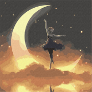 Картина по номерам Идейка Лунная принцесса с красками металлик, размер 50-50 см КНО5034