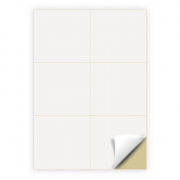 Бумага самоклеящаяся А4 (100 листов) разделена на 6 наклеек/ячеек с размером 105-99 мм