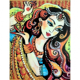 Алмазная мозаика неоновая Dreamtoys Девушка с Индии, размер 30-40 см AG0002