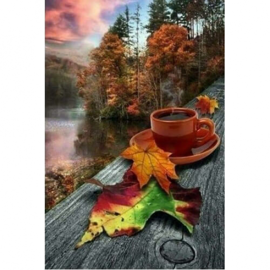 Алмазная мозаика Dreamtoys Осенний чай, размер 30-40 см C598 - фото 1