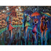 Алмазная мозаика неоновая Dreamtoys Яркие зонтики, размер 30-40 см AG0011