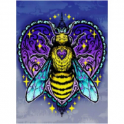 Алмазная мозаика неоновая без рамки Dreamtoys Золотая пчела размер 30-40 см AG0001