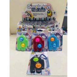 Антистресс игрушка брелок POP IT Dimple toys Амонг Ас на планш. 13-9см 587109 «»
