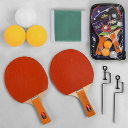 Набор ракеток для настольного тенниса в чехле сетка и 3 шарика C44878