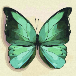 Картина по номера «Зеленая бабочка» размер 25-25 см Идейка KHO4208