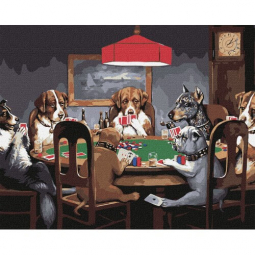 Картина по номерам «Собаки играют в покер» размер 40-50 см Идейка KHO4327