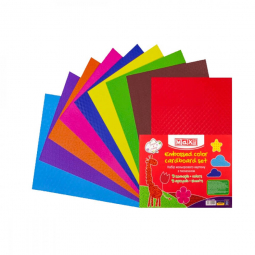 Картон цветной с тиснением 9 листов формат A4 Maxi MX-21004