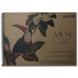 Альбом для рисования на спирали Muse формат A4 30 листов плотность 150 гм2 крафт Школярик 318