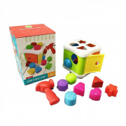 Игрушка сортер куб с геометрическими фигурками и молотком 16403