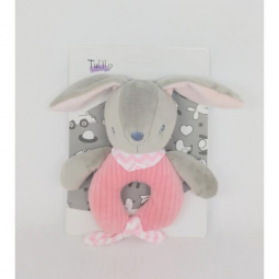 Погремушка кольцом плюшевая Кролик розовый Tulilo 9123