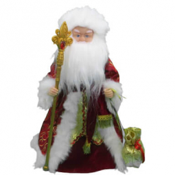 Новогодняя музыкальная танцующая игрушка Дед Мороз в шубе высота 40 см 21-А-068-16