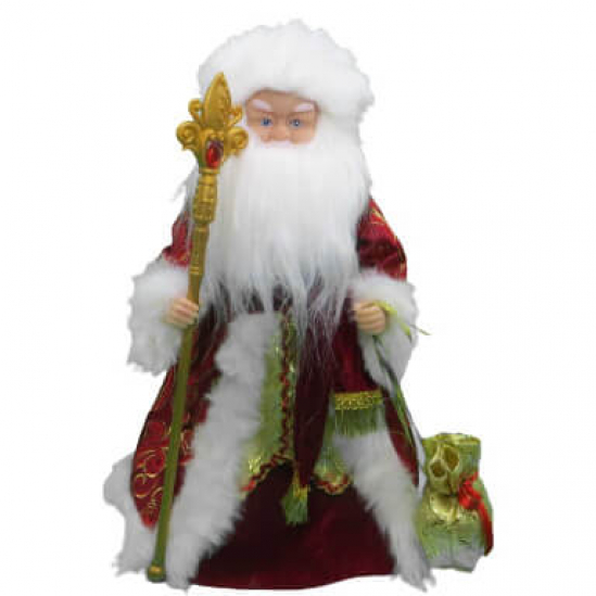 Новогодняя музыкальная танцующая игрушка Дед Мороз в шубе высота 40 см 21-А-068-16 - фото 1