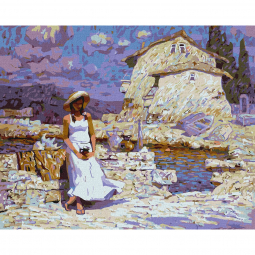 Картина по номерам размер 40-50 см «Продавщица сувениров» Идейка КНО2612