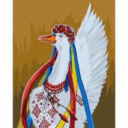 Картина по номерам размер 40-50 см «Патриотическая утка» Идейка КНО4354
