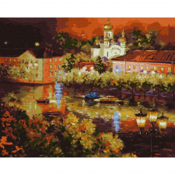 Картина по номерам размер 40-50 см «Вечерний город» Идейка КНО3630