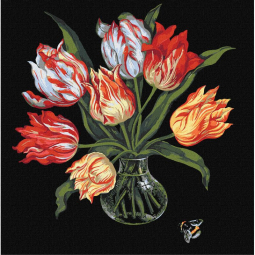 Картина по номерам размер 40-40 см «Изящные тюльпаны» Идейка КНО3216