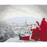 Картина по номерам размер 40-50 см «Санта не дремлет» Brushme BS26273