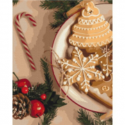 Картина по номерам размер 40-50 см «Бабушкино печенье на рождество» Brushme BS52505