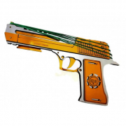 Деревянный пистолет на резинке «Desert Eagle Gold» Сувенир Декор 111113