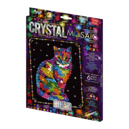 Набір для творчості «Crystal mosaic» картина зз кристалів Кішка DankoToys CRM-02-09