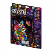 Набір для творчості «Crystal mosaic» картина з кристалів Кішка та метелик DankoToys CRM-02-04