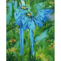 Картина по номерах «Сині папуги» розмір 40-50 см Strateg GS001
